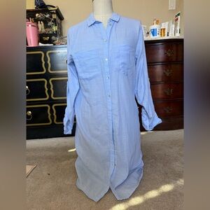 H&M Light Blue Button Down Shirt Dress